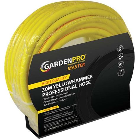 30m GardenPro Professional Yellowhammer Kink Resistant Garden Hose Pipe