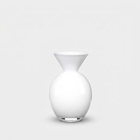 Vaso decorativo in vetro Made in Italy Pallottino 20 - Bianco (1/2)
