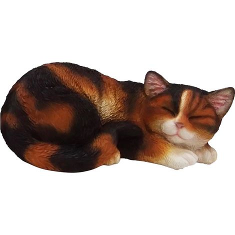 Esschert Design Katze schlafend Rot-Schwarz - Polyresin