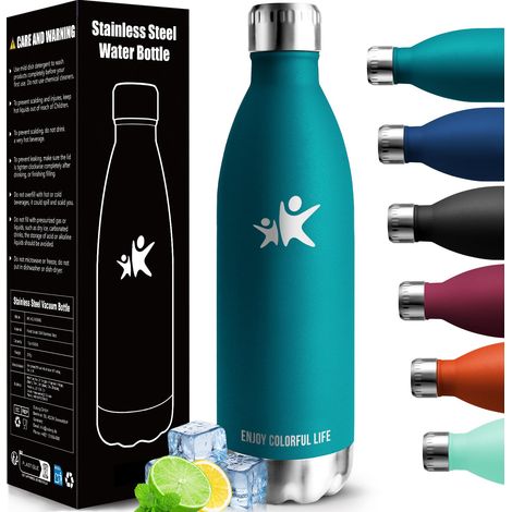 Gourde Isotherme - 1000ML - Gourde Inox sans BPA Sport Étanche, Réutilisable, Bouteille Isotherme, Processus de revêtement en Poudre, Bouteille pour Running, Bureau, École (1/5)