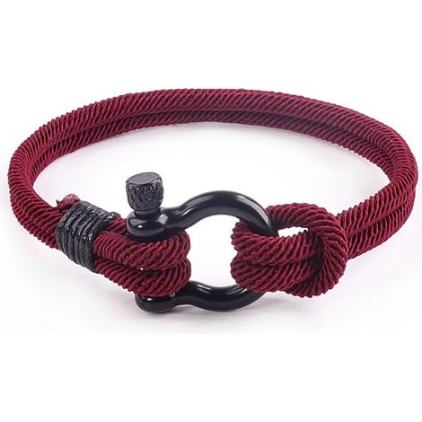 Bracelet en corde avec fermoir en acier inoxydable, étanche, nœud papillon, idéal comme cadeau pour fils (1/5)