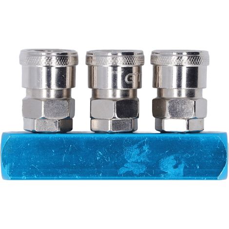 Bloc de distribution d'air G1/4, répartiteur de tuyau d'air droit, collecteur pneumatique avec connecteur SML-3 (1/5)