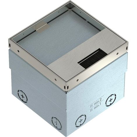 OBO Bettermann Toma de suelo sin equipar, con salida de cepillo 140x140x110 Acero inoxidable, inoxidable A2 1.4301 brillante, na..., 7368353