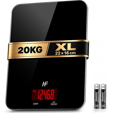 20kg Balance de Cuisine Précision 1g, Grande Plateforme 22x16cm