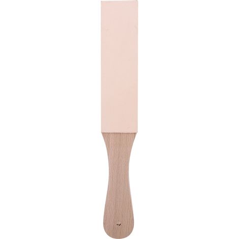Affûteur de couteaux en cuir à manche en bois, ceinture multifonctionnelle de polissage et d'affûtage pour le travail du cuir. (1/5)