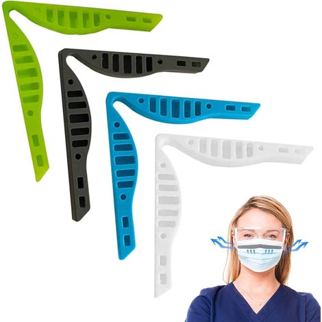 Lot de 4 Coussinets de Pont de Nez réutilisables en Silicone Anti-buée - éponge autocollante Anti-buée - Utilisés pour Masque, Pont de Nez - Clip de Soutien pour éviter la buée des Lunettes, (1/5)