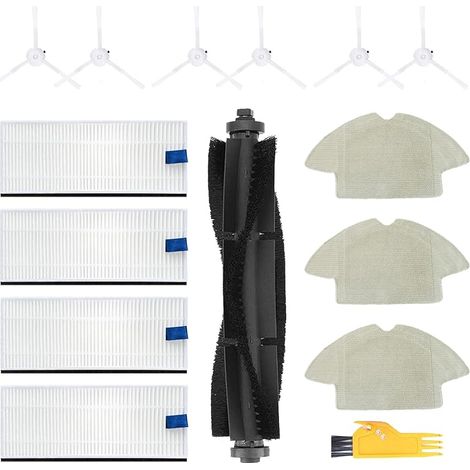 Chiffon Brosse Filtre de Rechange Ensemble d'accessoires pour Robot Aspirateur 360 S6 (15 Pièces) (1/5)