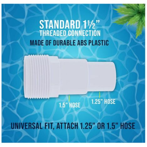 Adaptateur de Tuyau Combiné 1.25"/1.5" pour Piscine – Compatible avec le Raccord de Skimmer Hayward SPX1091Z – 1 Pièce (1/3)