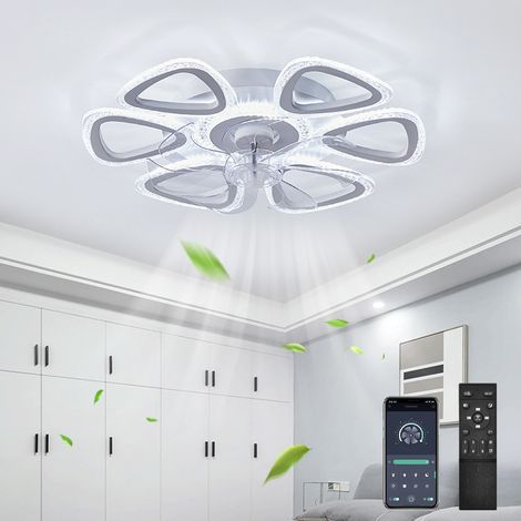 Ventilateurs de plafond avec lumières, ventilateur de plafond sans pales à encastrer à intensité variable avec application et télécommande, 57 cm (1/5)
