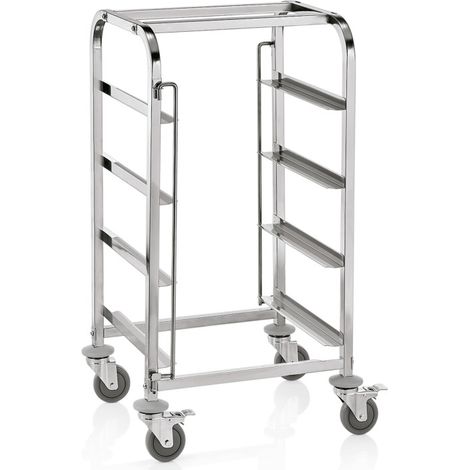 Chariot de transport pour paniers lave-vaisselle 56 x 56 x 106 cm 4 rails inox - Was Germany (1/2)
