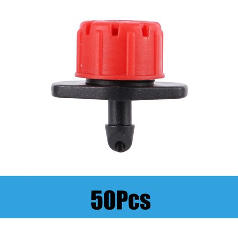 (Rouge - 50 pièces) Goutteur réglable à 8 trous pour tuyau d'arrosage 4/7 mm - Buses d'irrigation pour jardin, agriculture, outils d'arrosage pour fleurs et légumes (1/5)