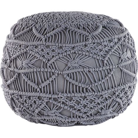 Pouf in tessuto grigio 40x40cm Kayseri