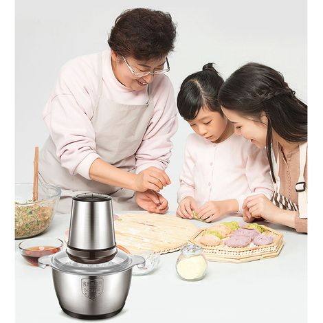 Hachoir à viande électrique 2L en acier inoxydable, 250W pour cuisine multifonctionnelle (1/5)
