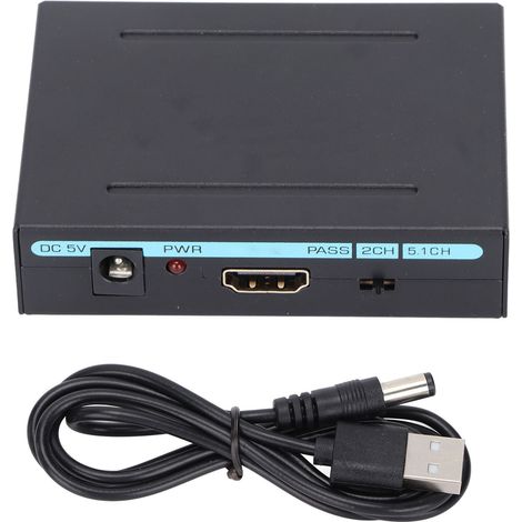 Extracteur/répartiteur audio HDMI 4K AY60V20, convertisseur audio HDMI vers HDMI Audio Link 1080p + Toslink optique SPDIF + RCA stéréo analogique L/R, adaptateur audio HDMI pour Fire Stick et lecteur  (1/5)