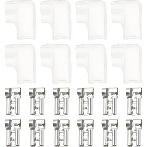 100 Female Crimp Connectors Right Angle 4.8 mm with 100 PVC Sleeves for Cables 14-22 AWG/0.3-2.0mm² for Switch (1/5)
