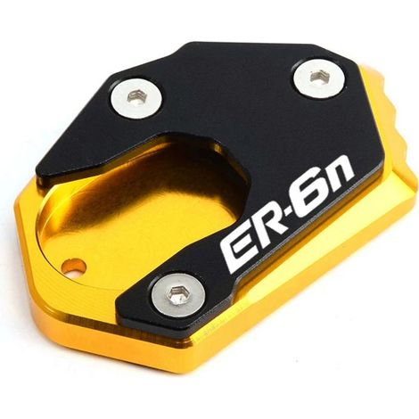 (Or) Compatible avec Kawasaki ER6n 2009-2014 2015 2016 Hunter ER-6n Accessoires Béquille Pied Béquille latérale Extension de béquille latérale Plaque de support maxpower (1/4)