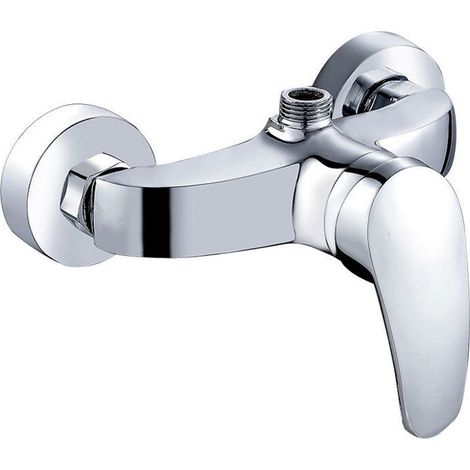 Robinet de douche mural en laiton massif, mitigeur eau chaude/eau froide, robinet de baignoire, 2 poignées, pour salle de bain domestique et hôtelière, finition chromée durable (1/5)