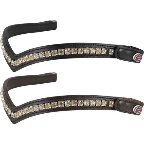Full, Nero: Equityum Shaped Silver Gold Modell Pferde-Stirnband mit silber-vergoldeten Strasssteinen und Knopf