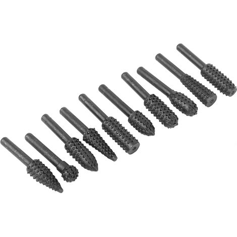 Ensemble 10 fraises rotatives lime électrique pour sculpture bois, tige 6 mm, outil de gravure et façonnage DIY (1/5)