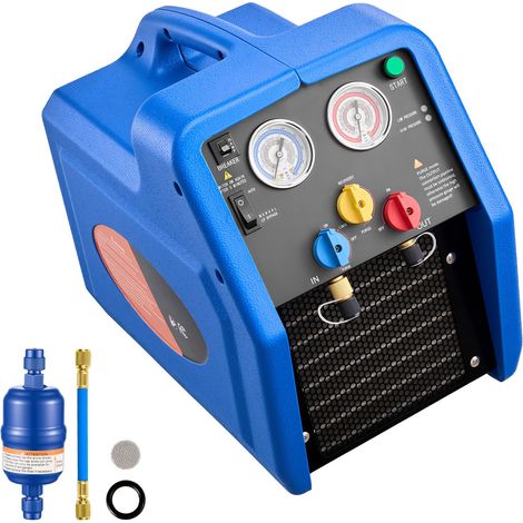 Station de récupération de fluide frigorigène portable, double cylindre, 1 ch, 220 V 50 Hz, pour climatisation automobile et domestique (1/5)