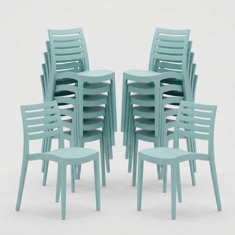 Stock 24 Sillas De Polipropileno Restaurantes Firenze Grand Soleil - Verde oscuro (1/5)