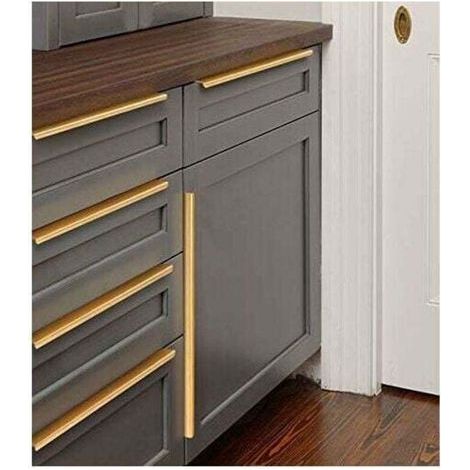 Trimec – Lot de 10 poignées invisibles pour meuble – Entraxe 160mm – Alliage d'aluminium – Finition or – Pour tiroirs et armoires modernes - 160MM--TRIMEC