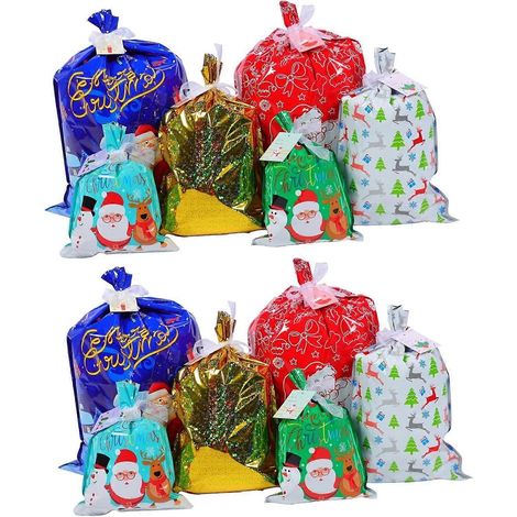 ensemble de sacs cadeaux de Noël, boîte cadeau d'hiver, accessoire de fête de Noël, sacs à bonbons Père Noël, sacs d'emballage pour biscuits, sacs cadeaux (1/5)