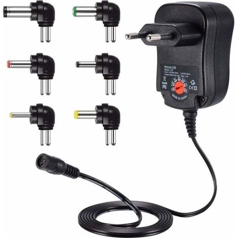 Bloc d'alimentation universel 12W – Tension 3-12V – Courant 1,2A – 6 adaptateurs inclus pour appareils électroniques (1/5)