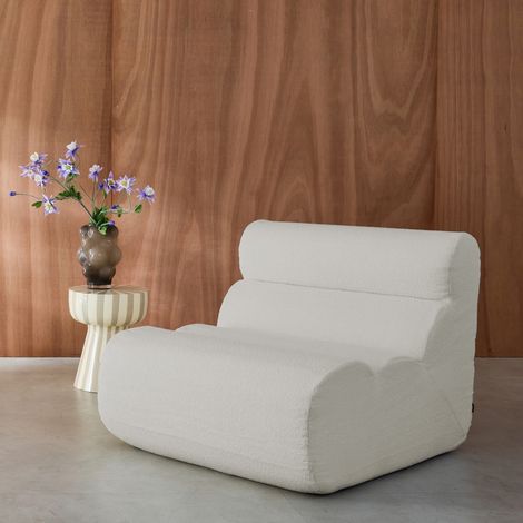 Chauffeuse bouclette texturée blanc 1 place - L 81 x P 99 x H 75cm - Nova (1/5)