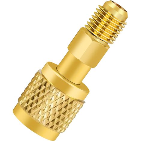1 Adaptateur Laiton, Filetage Inversé 1/4", Poignée Antidérapante, Pour Réfrigérant R32 R454B, Système Split (1/5)