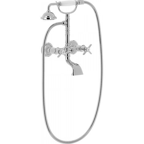 Mélangeur bain‑douche Douchette à main anticalcaire avec support orientable. Fle - TRES 24217601 (1/2)