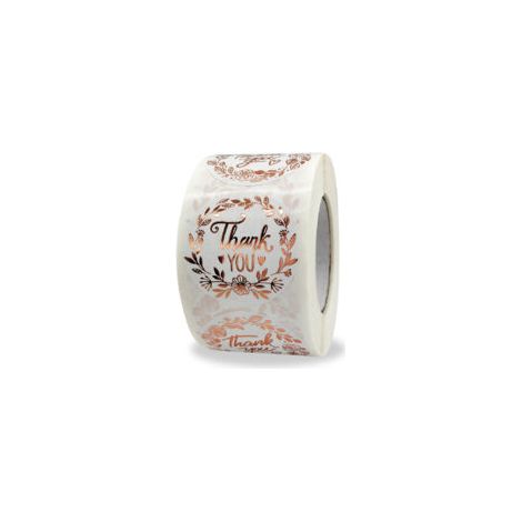 500 rotoli di adesivi, etichette e cartellini color oro rosa da 2,5 cm del marchio -Crezuo