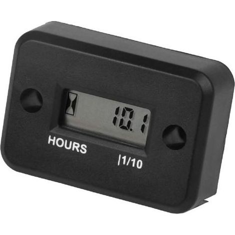 Compteur horaire numérique LCD inductif étanche - pour bateau, souffleuse à neige, onduleur, générateur, tondeuse à gazon et petit moteur à essence - noir (1/4)
