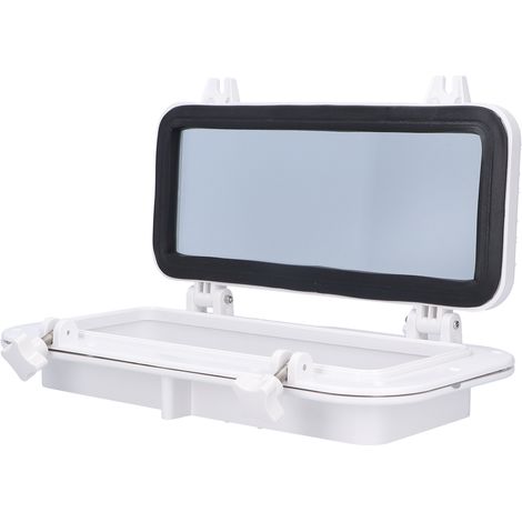 Hublot rectangulaire en verre trempé pour bateau, yacht, camping-car, fenêtre ouvrable, blanc, 40 x 20 cm (1/5)