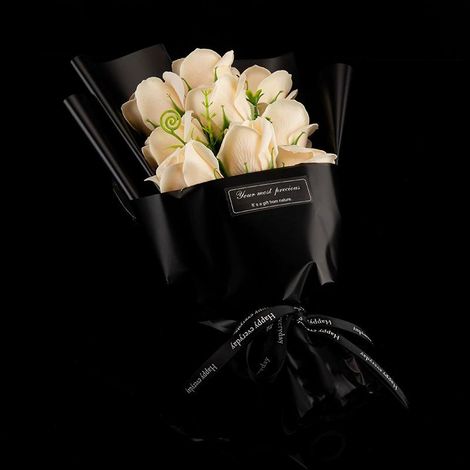 Bouquet de roses artificielles à 9 têtes en savon pour Noël-AquaForge (1/5)