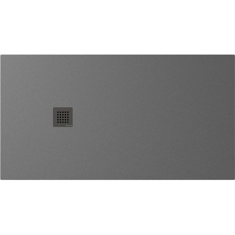 Receveur de douche en marbre coulé TRENECA 150x80cm, découpable selon vos demandes, gris mat (1/4)