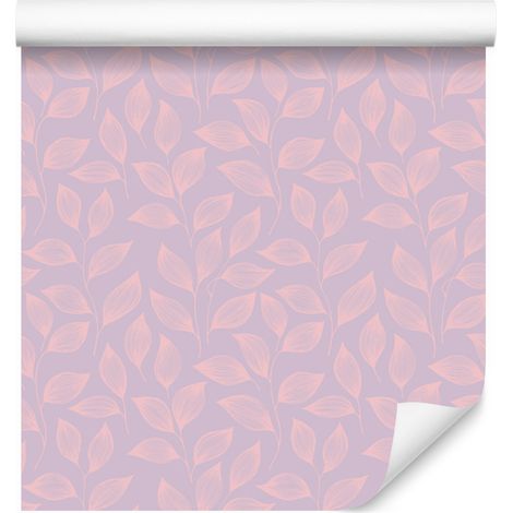 Papel pintado con delicadas hojas de colores para salón y dormitorio, 50x1000 cm. (1/5)