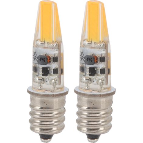 Lot de 2 ampoules LED 2W 12V E12 à économie d'énergie, culot E12, lumière chaude (1/5)