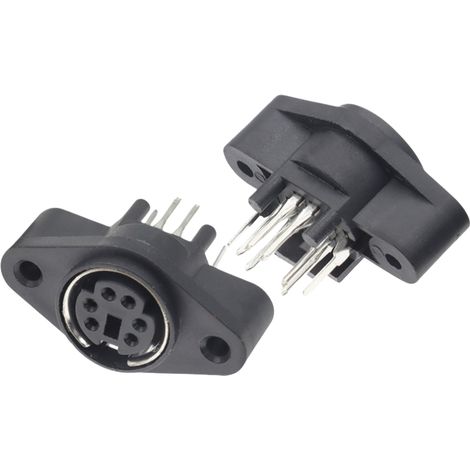 MDC-6-09/S Terminal MINI Mini PS2 Prise DIN femelle verticale 4 ou 6 conducteurs avec fixation à oreilles 6P 2 (1/2)