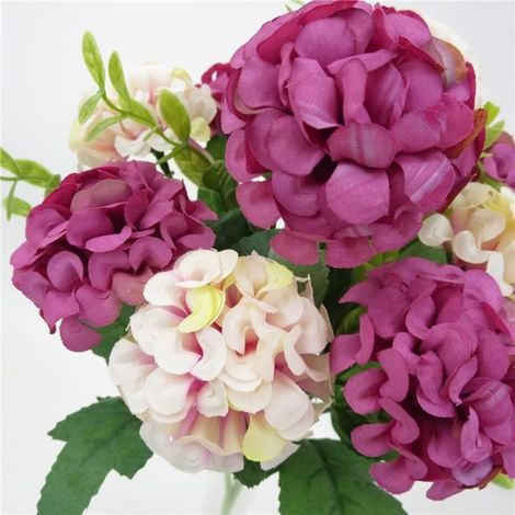Vvikizy faux hortensia Hortensia artificiel 10 en 1 bleu réaliste, tissu facile d\'entretien, fausse fleur, décoration deco petits (1/4)