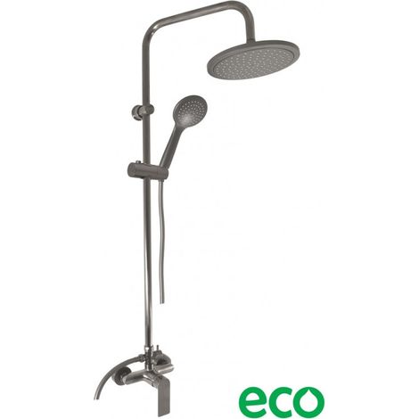 Colonne de douche NIL en laiton métal gris brossé H. 116 cm (1/5)