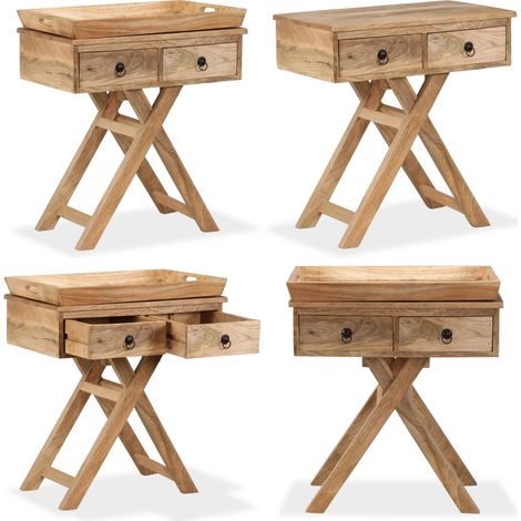 Table d'appoint Bois de manguier massif 65 x 40 x 76 cm - Table console - Table auxiliaire (1/5)