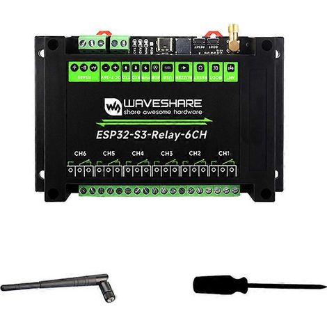 Module relais WiFi 6 canaux ESP32-S3 de qualité industrielle Waveshare prenant en charge les interfaces WiFi/Bluetooth/RS485/Pico (1/5)