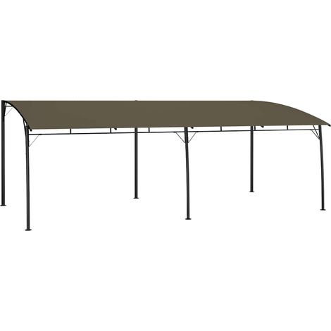 Auvent pare-soleil de jardin-Abri de jardin 6x3x2,55 m Taupe (1/5)