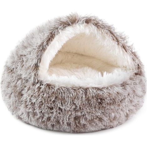 Lit pour chat, ressentie, Demi-sachet rond chaud, couleur curry (1/5)