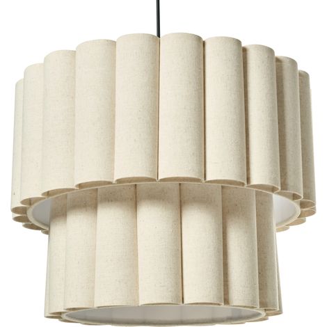 Lámpara colgante moderna con pantalla de lino negro mate/beige claro Belessa (1/4)