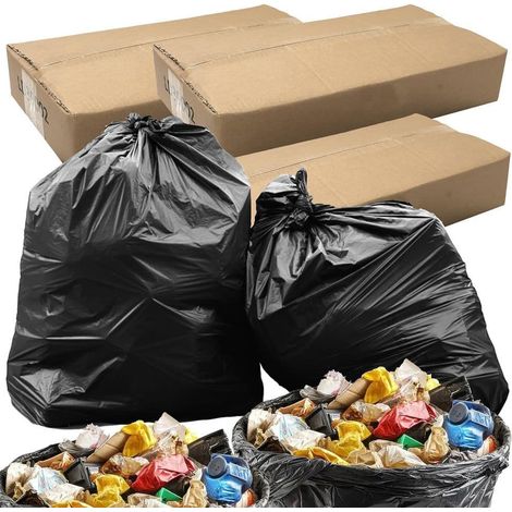50 x 80L Large Black Refuse Sacks 140 Gauge For Rubbish & Waste
