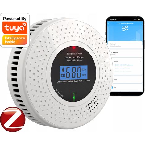 Detector de humo y monóxido de carbono 2 en 1 TUYA ZIGBEE CERTIFICADO (1/5)