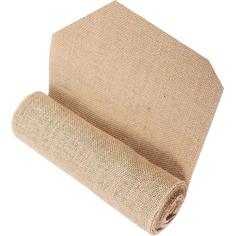 Ruban Jute Nature Hessian 30x500cm, Déco Table Rustique Mariage, Bricolage Chaise Maison Fête, Toile de Jupon pour Artisanat (1/5)