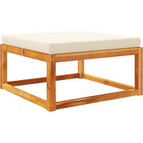 Maison Exclusive - Poggiapiedi Giardino con Cuscino 65x65x29 Legno Massello Acacia